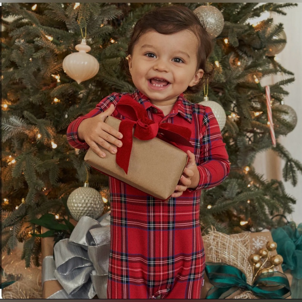 Little Sleepies Red Plaid One-Piece Bodysuit